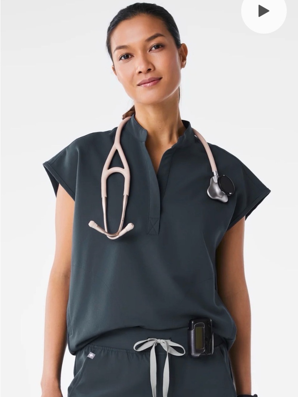 NWOT FIGS Rafaela oversized scrub Top Dark Harbor Blue